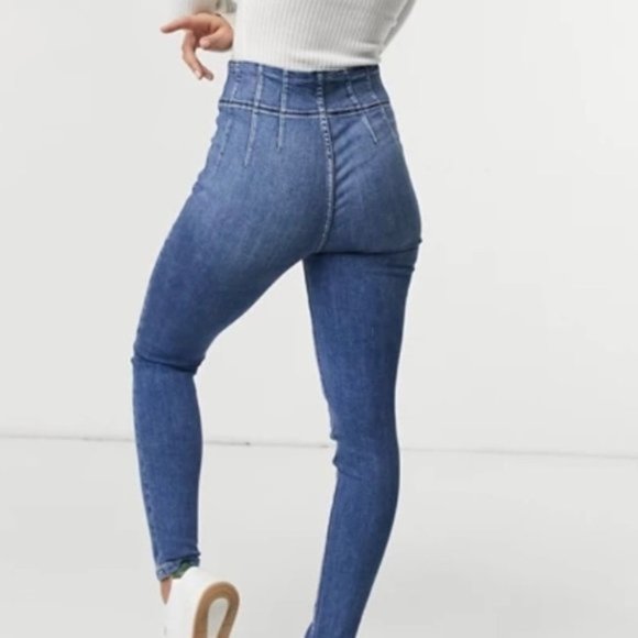 Free People High Rise Blue Jeans - Picture 2 of 4